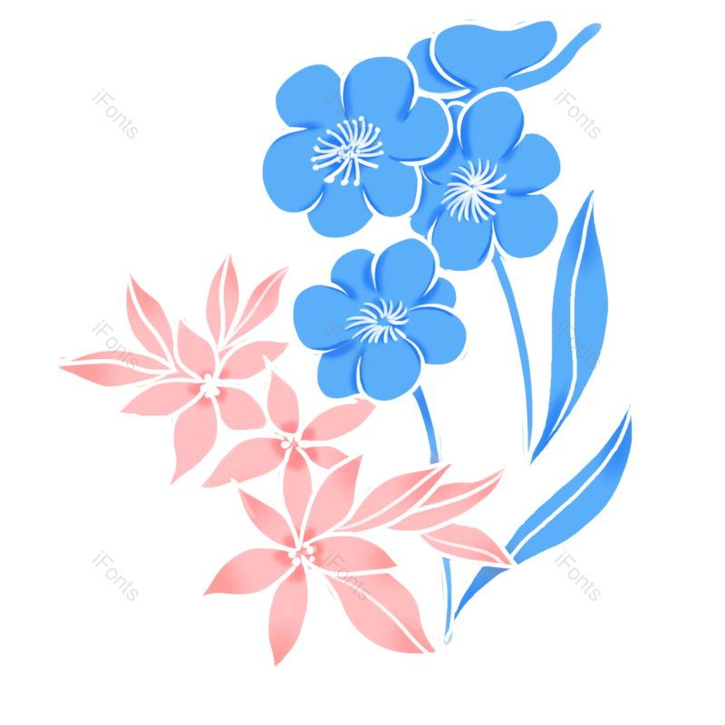 卡通图片,花卉元素,植物PNG,手绘免抠素材